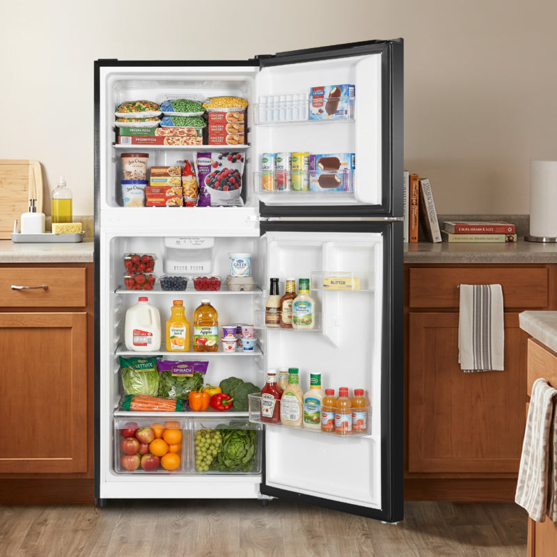 ELEMENT APPLIANCE 23.6-Inch 10.1 Cu. Ft. Top Freezer Refrigerator - Black (ENR10TFGBB)