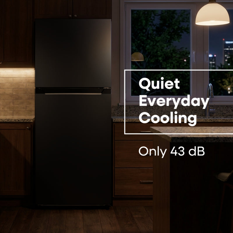 ELEMENT APPLIANCE 23.6-Inch 10.1 Cu. Ft. Top Freezer Refrigerator - Black (ENR10TFGBB)