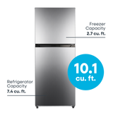 ELEMENT APPLIANCE 23.6-Inch 10.1 Cu. Ft. Top Freezer Refrigerator - Stainless Steel (ENR10TFGBS)