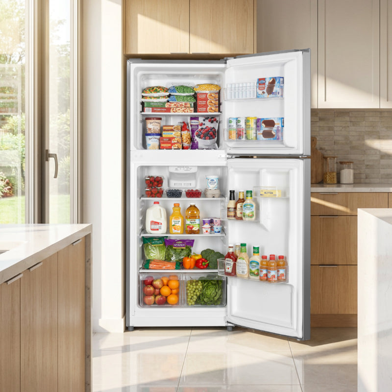 ELEMENT APPLIANCE 23.6-Inch 10.1 Cu. Ft. Top Freezer Refrigerator - Stainless Steel (ENR10TFGBS)