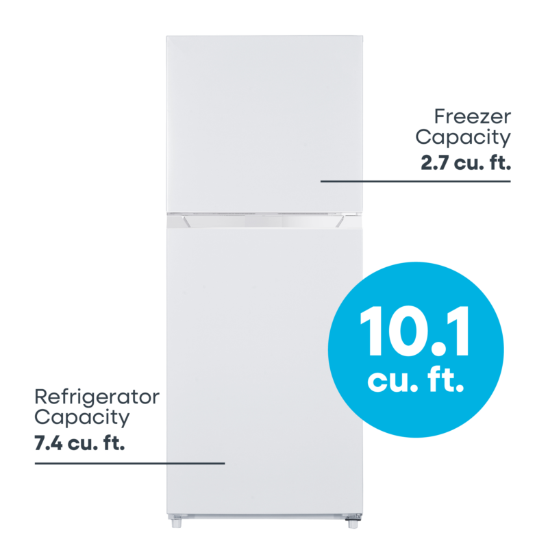 ELEMENT APPLIANCE 23.6-Inch 10.1 Cu. Ft. Top Freezer Refrigerator - White (ENR10TFGBW)