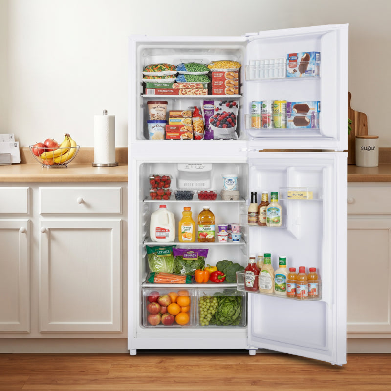 ELEMENT APPLIANCE 23.6-Inch 10.1 Cu. Ft. Top Freezer Refrigerator - White (ENR10TFGBW)