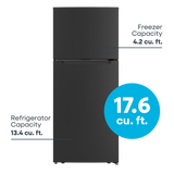 ELEMENT APPLIANCE 27.7-Inch 17.6 Cu. Ft. Top Freezer Refrigerator - Black (ENR18TFGCB)