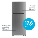 ELEMENT APPLIANCE 27.7-Inch 17.6 Cu. Ft. Top Freezer Refrigerator - Stainless (ENR18TFGCS)