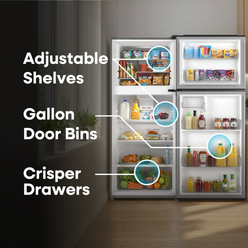 ELEMENT APPLIANCE 27.7-Inch 17.6 Cu. Ft. Top Freezer Refrigerator - Stainless (ENR18TFGCS)