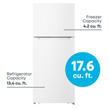 ELEMENT APPLIANCE 27.7-Inch 17.6 Cu. Ft. Top Freezer Refrigerator - White (ENR18TFGCW)