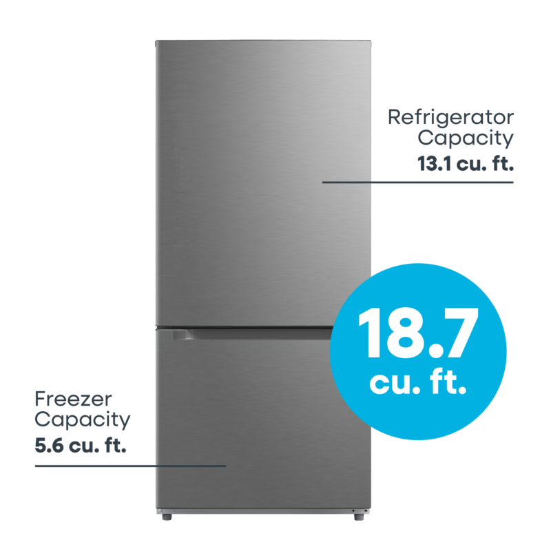 ELEMENT APPLIANCE  18.7 Cu. Ft. Bottom Freezer Refrigerator - Stainless Steel (ERBM19CBS)