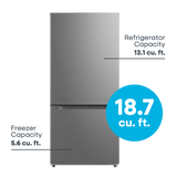 ELEMENT APPLIANCE  18.7 Cu. Ft. Bottom Freezer Refrigerator - Stainless Steel (ERBM19CBS)