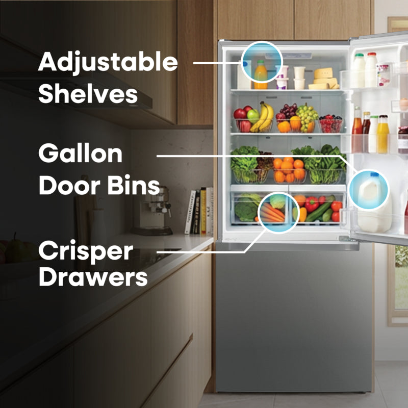 ELEMENT APPLIANCE  18.7 Cu. Ft. Bottom Freezer Refrigerator - Stainless Steel (ERBM19CBS)