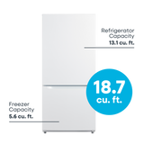 ELEMENT APPLIANCE  18.7 Cu. Ft. Bottom Freezer Refrigerator - White (ERBM19CBW)