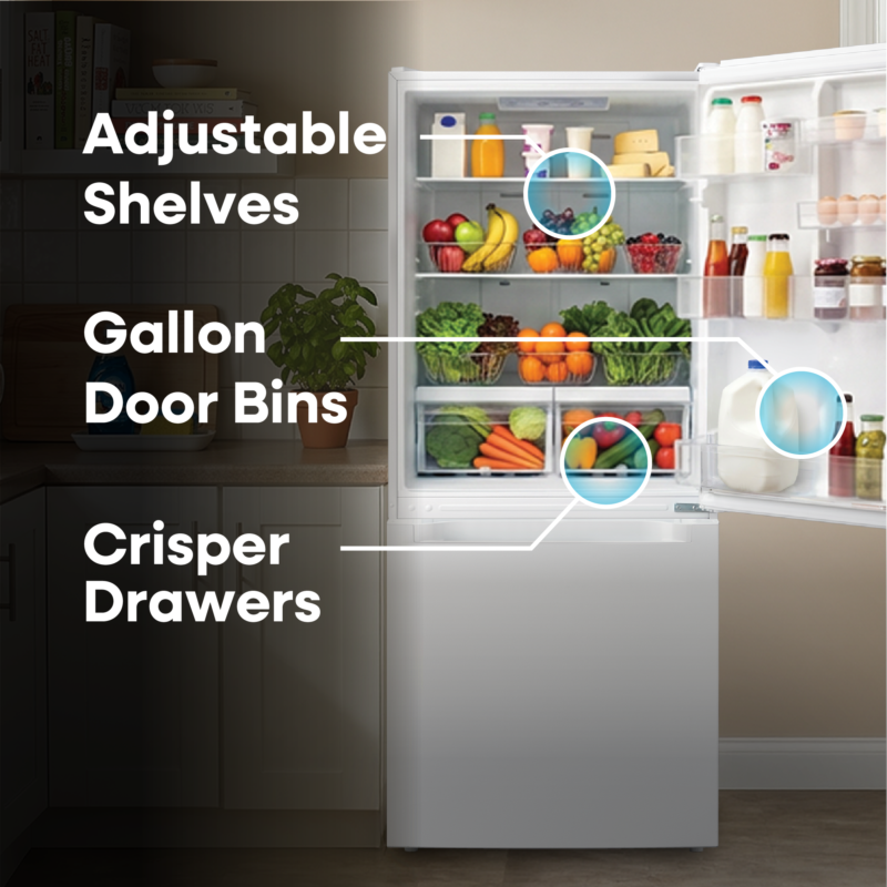 ELEMENT APPLIANCE  18.7 Cu. Ft. Bottom Freezer Refrigerator - White (ERBM19CBW)