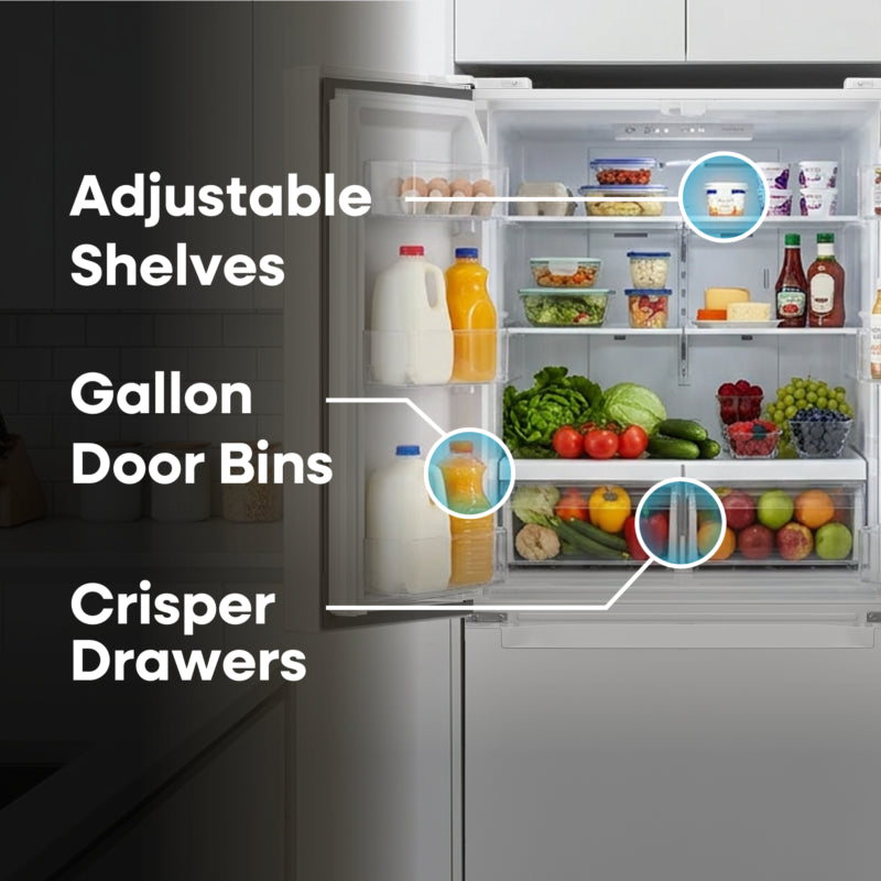 ELEMENT APPLIANCE  18.4 Cu. Ft. French Door Refrigerator - White (ERFD19CGCW)