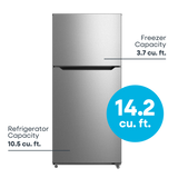 ELEMENT APPLIANCE 27.6-Inch 14.2 Cu. Ft. Top Freezer Refrigerator - Stainless Steel (ERT14CSCS)