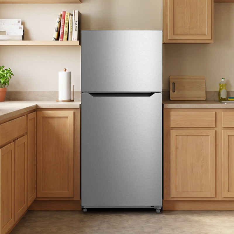 ELEMENT APPLIANCE 27.6-Inch 14.2 Cu. Ft. Top Freezer Refrigerator - Stainless Steel (ERT14CSCS)