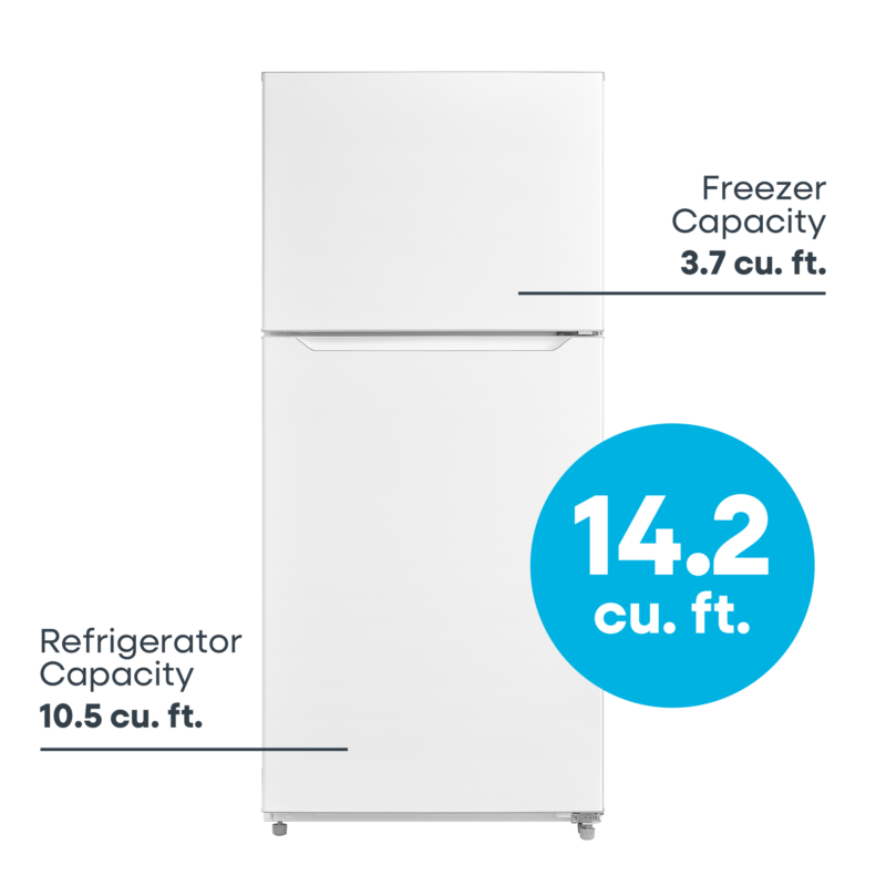 ELEMENT APPLIANCE 27.6-Inch 14.2 Cu. Ft. Top Freezer Refrigerator - White (ERT14CSCW)