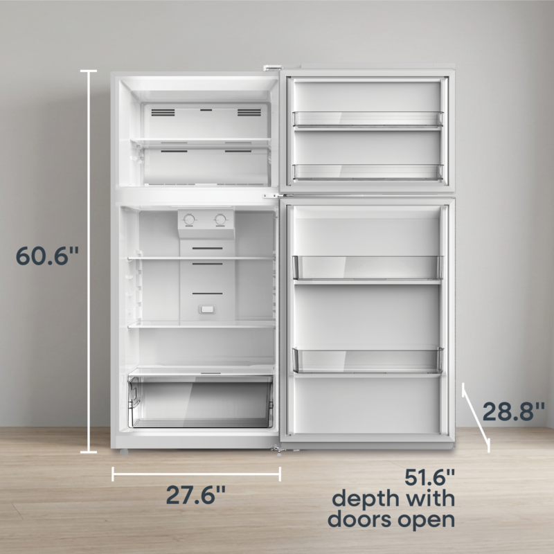 ELEMENT APPLIANCE 27.6-Inch 14.2 Cu. Ft. Top Freezer Refrigerator - White (ERT14CSCW)