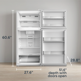 ELEMENT APPLIANCE 27.6-Inch 14.2 Cu. Ft. Top Freezer Refrigerator - White (ERT14CSCW)