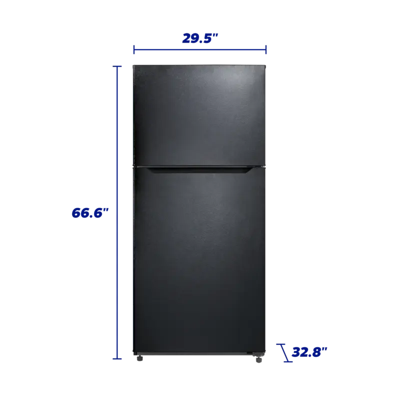 ELEMENT APPLIANCE 20.5 CF Top Mount Refrigerator, Glass Shelves, E-STAR - Black (ERT21CSCB)