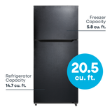 ELEMENT APPLIANCE 29.5-Inch 20.5 Cu. Ft. Top Freezer Refrigerator - Black (ERT21CSCB)