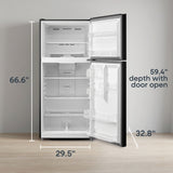 ELEMENT APPLIANCE 29.5-Inch 20.5 Cu. Ft. Top Freezer Refrigerator - Black (ERT21CSCB)