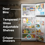 ELEMENT APPLIANCE 29.5-Inch 20.5 Cu. Ft. Top Freezer Refrigerator - Black (ERT21CSCB)