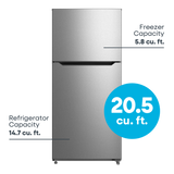 ELEMENT APPLIANCE 29.5-Inch 20.5 Cu. Ft. Top Freezer Refrigerator - Stainless Steel (ERT21CSCS)