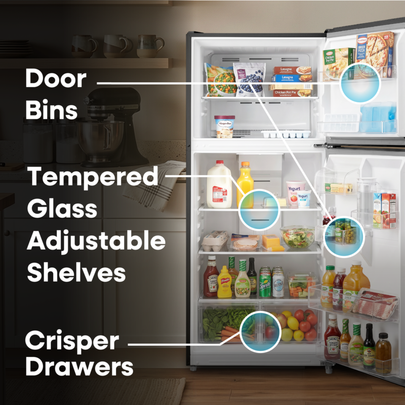 ELEMENT APPLIANCE 29.5-Inch 20.5 Cu. Ft. Top Freezer Refrigerator - Stainless Steel (ERT21CSCS)