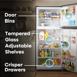 ELEMENT APPLIANCE 29.5-Inch 20.5 Cu. Ft. Top Freezer Refrigerator - Stainless Steel (ERT21CSCS)