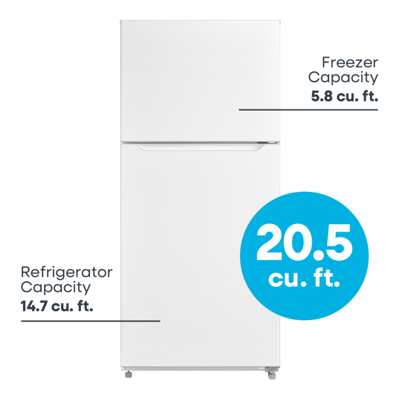 ELEMENT APPLIANCE 29.5-Inch 20.5 Cu. Ft. Top Freezer Refrigerator - White (ERT21CSCW)