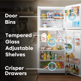 ELEMENT APPLIANCE 29.5-Inch 20.5 Cu. Ft. Top Freezer Refrigerator - White (ERT21CSCW)