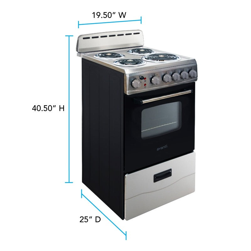 AVANTI  AVANTI RANGE ELEC 20" COIL TOP - White (ERU200P0W)