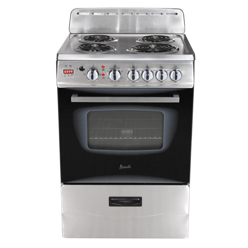 AVANTI Avanti 24" Electric Range Oven with Framed Glass Door - Black / 2.6 cu. ft. -  (ERU240P1B)