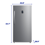 ELEMENT APPLIANCE 17 CF Upright Freezer Convertible, Glass Shelves, Digital Controls, E-STAR - Stainless Steel (EUF17CECS)