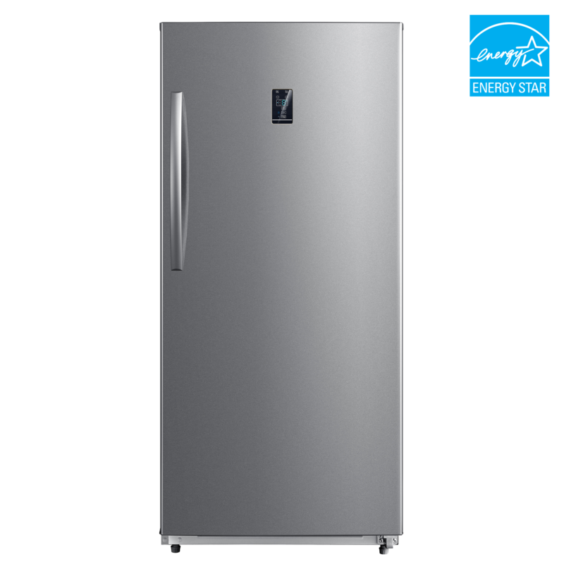 ELEMENT APPLIANCE 21 CF Upright Freezer Convertible, Glass Shelves, Digital Controls, E-STAR - Stainless Steel (EUF21CECS)