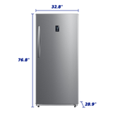 ELEMENT APPLIANCE 21 CF Upright Freezer Convertible, Glass Shelves, Digital Controls, E-STAR - Stainless Steel (EUF21CECS)