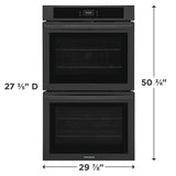Frigidaire 30" Double Electric Wall Oven with Fan Convection - Black (FCWD3027AB)