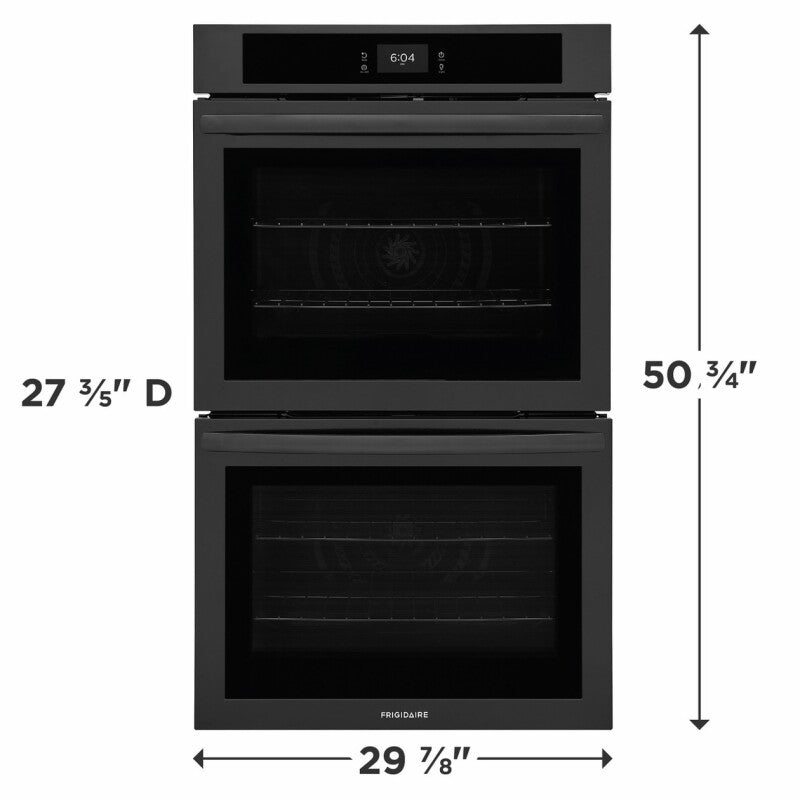 Frigidaire  30" Double Electric Wall Oven with Fan Convection - Black (FCWD3027AB)