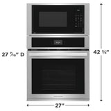 FRIGIDAIRE  27" Electric Wall Oven and Microwave Combination - Stainless Steel (FCWM2727AS)