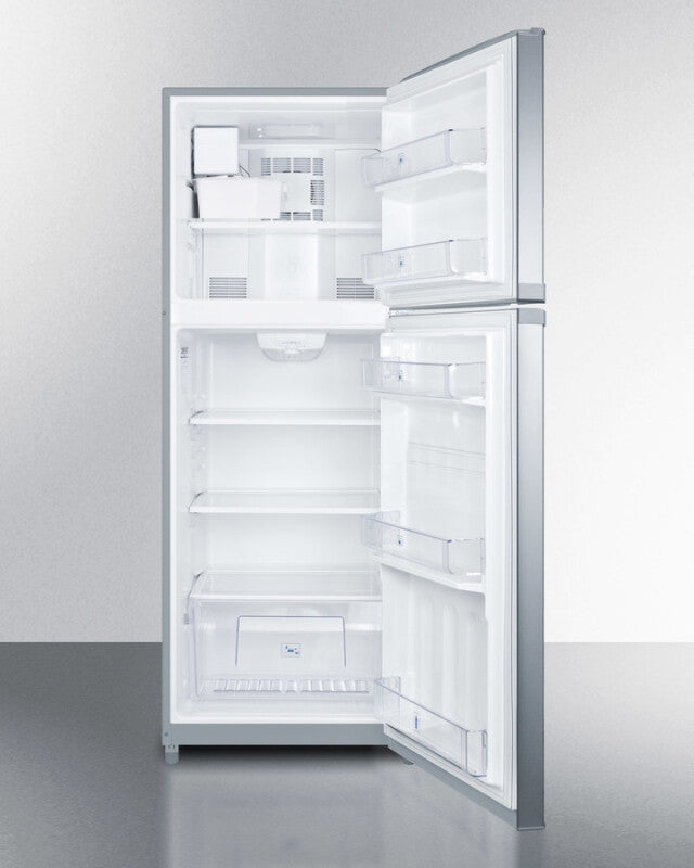 SUMMIT 26" Wide Top Mount Refrigerator-Freezer With Icemaker - Stainless Steel (FF1427SSIM)