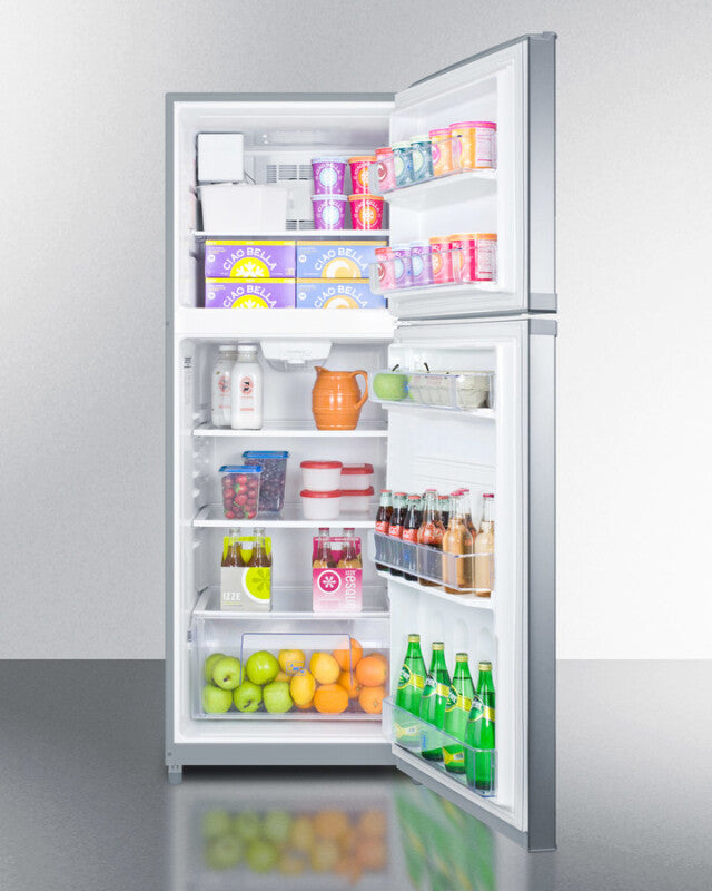 SUMMIT 26" Wide Top Mount Refrigerator-Freezer With Icemaker - Stainless Steel (FF1427SSIM)