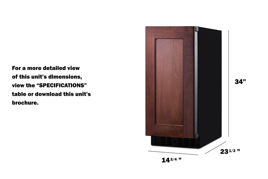 SUMMIT  15" Wide Built-In All-Refrigerator (Panel Not Included) - Panel-Ready (FF1532BIF)