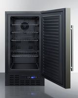 SUMMIT  18" Wide Built-In All-Refrigerator, ADA Compliant - Black Stainless Steel (FF1843BKSADA)