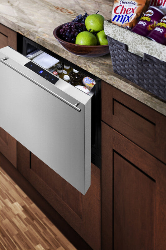 SUMMIT  21.5" Wide Built-In Drawer Refrigerator - Black (FF1DSS)