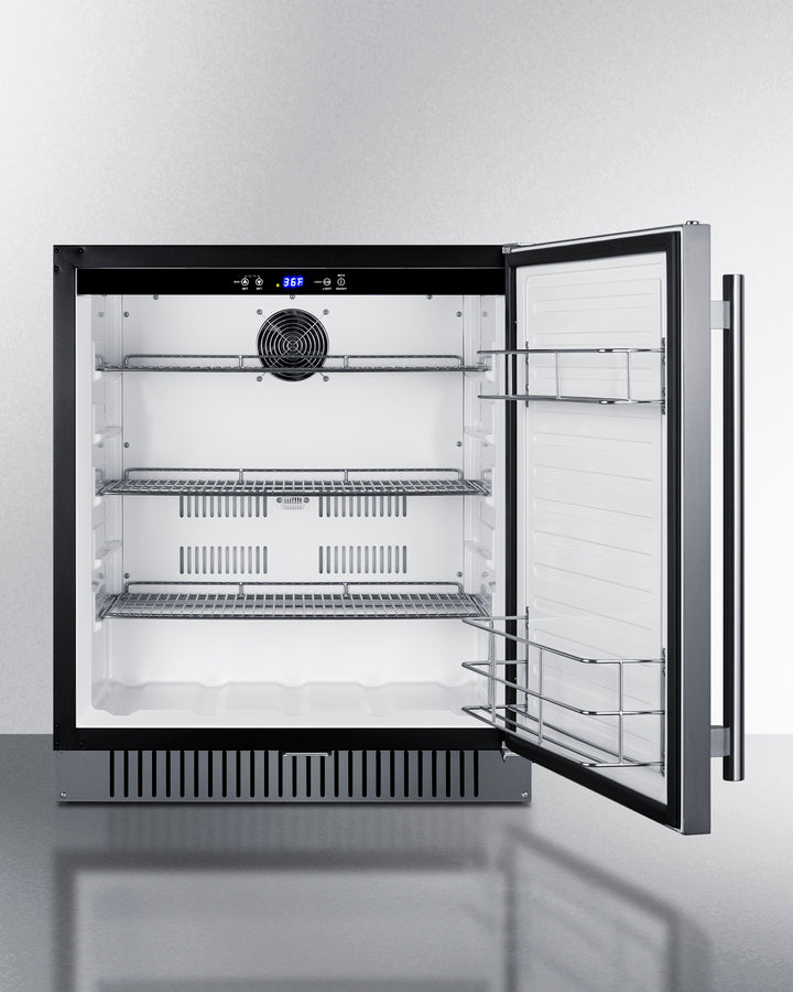 SUMMIT  27" Wide Built-In All-Refrigerator, ADA Compliant - Stainless Steel/Black (FF27BSSADA)