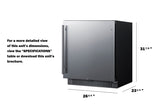 SUMMIT  27" Wide Built-In All-Refrigerator, ADA Compliant - Stainless Steel/Black (FF27BSSADA)