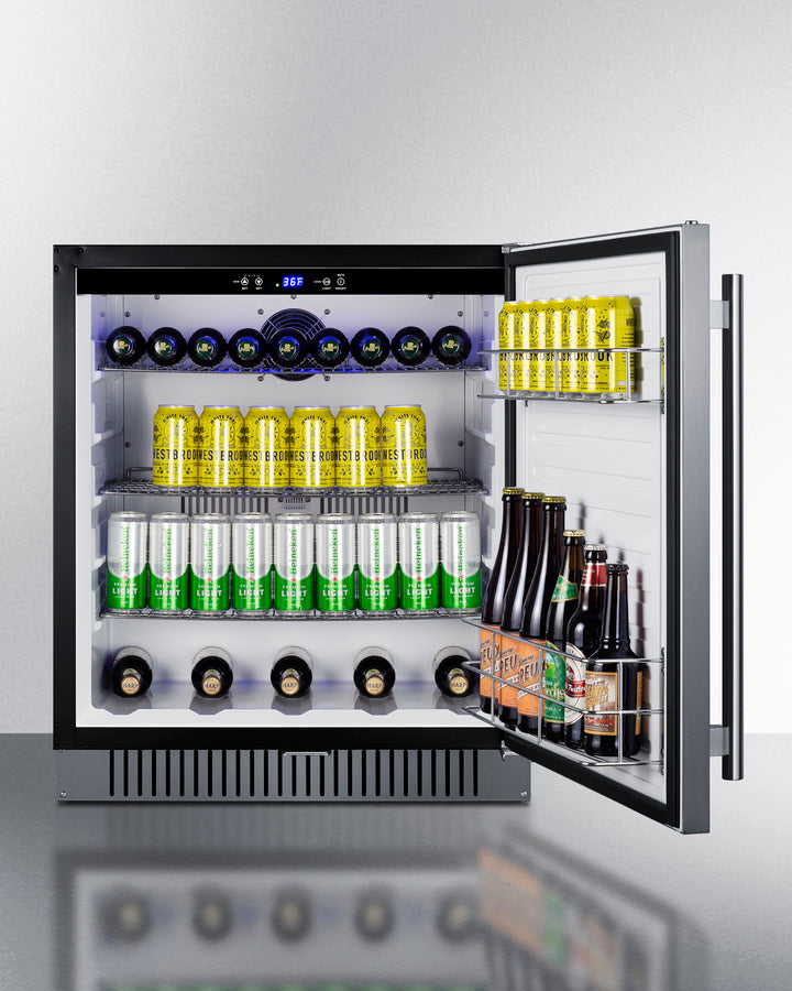 SUMMIT  27" Wide Built-In All-Refrigerator, ADA Compliant - Stainless Steel/Black (FF27BSSADA)