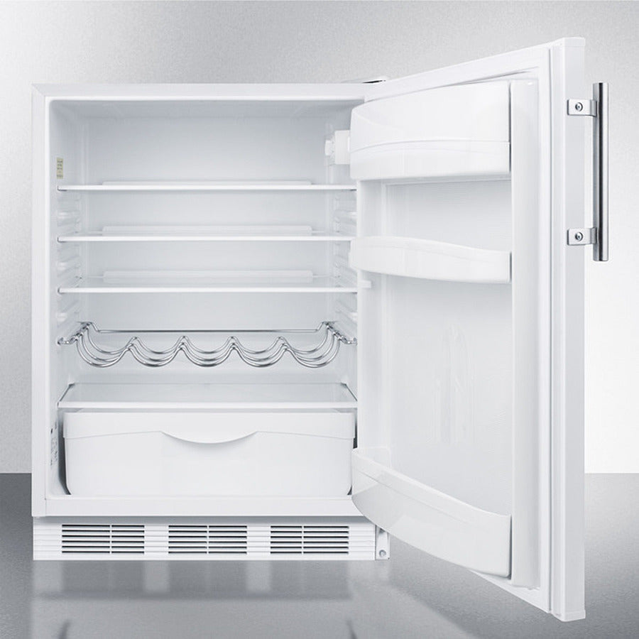 SUMMIT  24" Wide Built-In All-Refrigerator, ADA Compliant - White (FF61WBIADA)