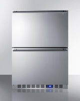 SUMMIT  24" Wide Built-In 2-Drawer All-Refrigerator - Stainless Steel (FF642D)