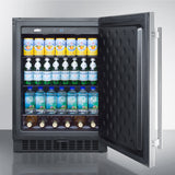 SUMMIT  24" Wide Built-In All-Refrigerator - Stainless Steel/Black (FF64BSS)