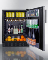 SUMMIT  24" Wide All-Refrigerator, ADA Compliant - Black (FF6BK2SSADA)